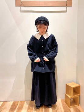 「Samansa Mos2（サマンサ モスモス）の配色前後2WAYブラウス（シャツ/ブラウス）」を使った、ねねさん（レディース・152cm）の冬コーディネート