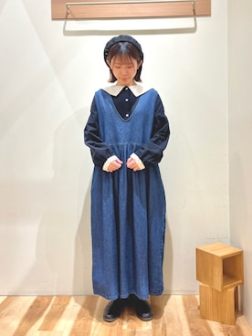 「Samansa Mos2（サマンサ モスモス）の配色前後2WAYブラウス（シャツ/ブラウス）」を使った、ねねさん（レディース・152cm）の冬コーディネート