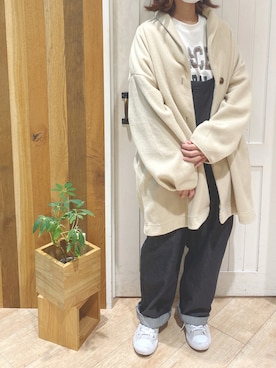 「Samansa Mos2 blue（サマンサモスモスブルー）のアイテム（オールインワン・サロペット）」を使った、ねねさん（レディース・152cm）の秋コーディネート