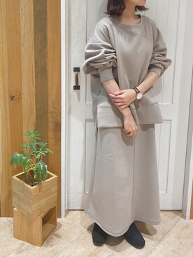 「Samansa Mos2 blue（サマンサモスモスブルー）のアイテム（モカシン/デッキシューズ）」を使った、ねねさん（レディース・152cm）の秋コーディネート