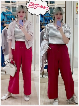 「OFUON（オフオン）のアイテム」を使った、YuRiさん（レディース・165cm）の春コーディネート