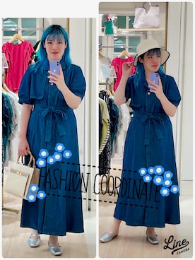「デニムワンピース」｜YuRiさん（レディース・165cm・30代）の春コーディネート