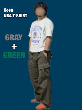 「NBA（エヌビーエー）のNBA別注ヴィンテージライクプリントTシャツ（Tシャツ/カットソー）」を使った、あべしさん（メンズ・170cm・30代）の夏コーディネート