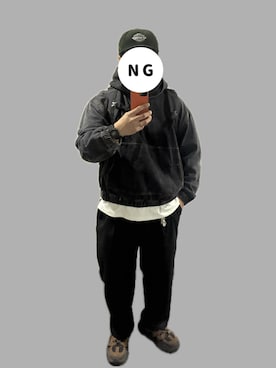 「HUF（ハフ）のアイテム」を使った、あべしさん（メンズ・170cm）の冬コーディネート