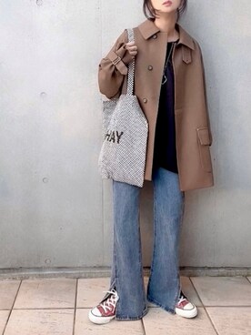 「MACKINTOSH PHILOSOPHY（ﾏｯｷﾝﾄｯｼｭ ﾌｨﾛｿﾌｨｰ）のアイテム（ブルゾン）」を使った、なな☺︎さん（レディース・155cm）の冬コーディネート