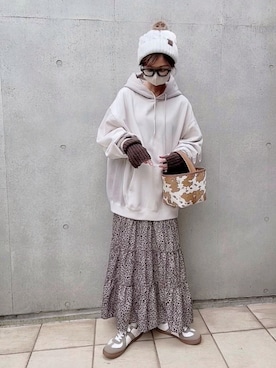 「chiiiibag」｜「アイテム（スカート）」を使った、なな☺︎さん（レディース・155cm）の秋コーディネート