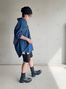 「アイテム（ニットキャップ/ビーニー）」を使った、なな☺︎さん（レディース・155cm）の秋コーディネート