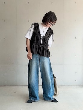 「アイテム（パンプス）」を使った、なな☺︎さん（レディース・155cm）の夏コーディネート