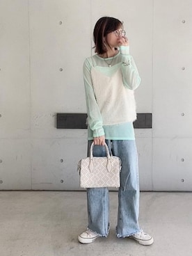 「UNE MANSION（ユヌマンション）のアイテム（キャミソール）」を使った、なな☺︎さん（レディース・155cm）の春コーディネート