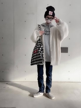 「NO COFFEE（ノーコーヒー）のアイテム」を使った、なな☺︎さん（レディース・155cm）の冬コーディネート