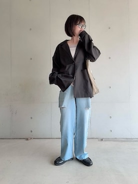 「アイテム（ジャケット/アウター）」を使った、なな☺︎さん（レディース・155cm）の夏コーディネート