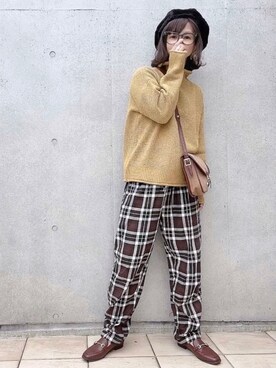 「アイテム（ローファー）」を使った、なな☺︎さん（レディース・155cm）の秋コーディネート