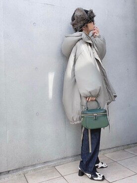 「Lee（リー）のアイテム（セットアップ）」を使った、なな☺︎さん（レディース・155cm）の秋コーディネート