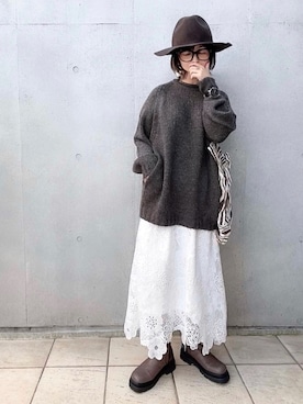 「URBAN RESEARCH Sonny Label（アーバンリサーチサニーレーベル）のアイテム（ハット）」を使った、なな☺︎さん（レディース・155cm）の冬コーディネート