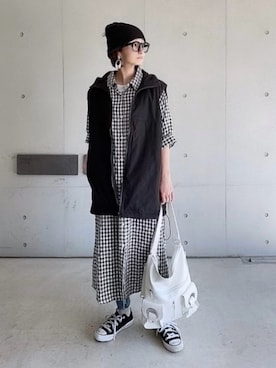 「シャツワンピ」｜なな☺︎さん（レディース・155cm）の春コーディネート