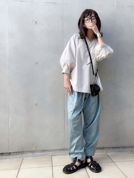 「アイテム（メガネ）」を使った、なな☺︎さん（レディース・155cm）の夏コーディネート