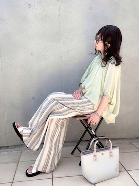 「ドルマンスリーブ」｜「アイテム（その他）」を使った、なな☺︎さん（レディース・155cm）の夏コーディネート