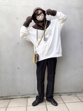 「AS KNOW AS plus（アズノゥアズプラス）のアイテム（ニットキャップ/ビーニー）」を使った、なな☺︎さん（レディース・155cm）の秋コーディネート