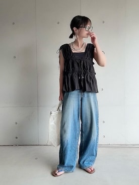 「アイテム（キャミソール）」を使った、なな☺︎さん（レディース・155cm）の秋コーディネート