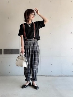 「CENE（セネ）の【CENE】セネ/ ビッククロスリング（リング）」を使った、なな☺︎さん（レディース・155cm）の春コーディネート