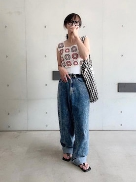 「CLEA（クレア）のアイテム（トップス）」を使った、なな☺︎さん（レディース・155cm）の夏コーディネート