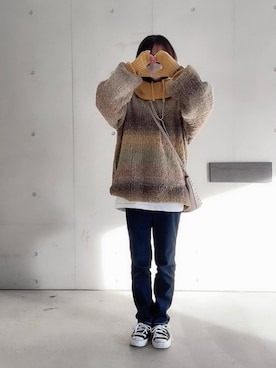 「ほめられ本命コーデ」｜「アイテム（アナログ腕時計）」を使った、なな☺︎さん（レディース・155cm）の冬コーディネート
