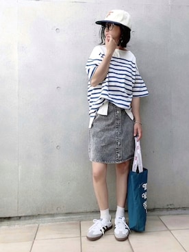 「FRUIT OF THE LOOM（フルーツオブザルーム）のアイテム」を使った、なな☺︎さん（レディース・155cm）の夏コーディネート