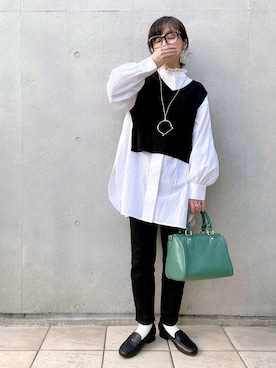 「EACH.（イーチ）のアイテム（トップス）」を使った、なな☺︎さん（レディース・155cm）の春コーディネート