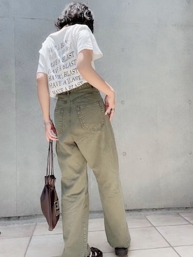 「バックロゴ」｜「アイテム（サンダル）」を使った、なな☺︎さん（レディース・155cm）の夏コーディネート