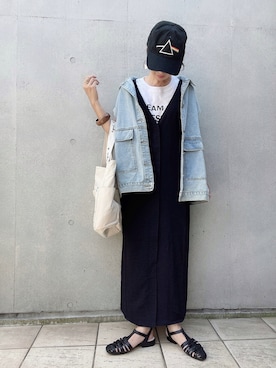 「kbf_ootd」｜「アイテム（キャップ）」を使った、なな☺︎さん（レディース・155cm）の夏コーディネート