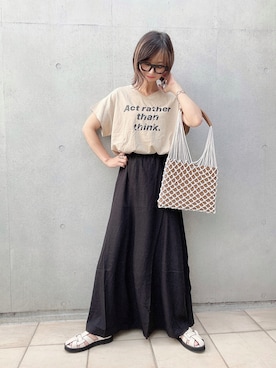 「copine」｜「アイテム（アクセサリー）」を使った、なな☺︎さん（レディース・155cm）の夏コーディネート