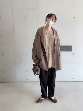 「INTER FACTORY（インターファクトリー）のアイテム（ジャケット/アウター）」を使った、なな☺︎さん（レディース・155cm）の春コーディネート