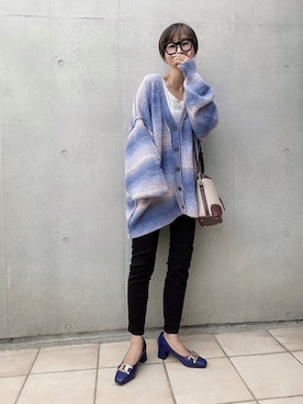 「CENE（セネ）の【CENE】セネ/ ビッククロスリング（リング）」を使った、なな☺︎さん（レディース・155cm）の秋コーディネート