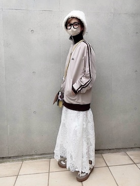 「CENE（セネ）の【CENE】セネ/ ビッククロスリング（リング）」を使った、なな☺︎さん（レディース・155cm）の秋コーディネート