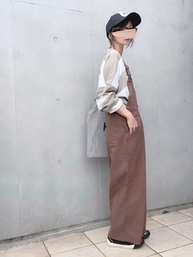 「AIC.（エーアイシー）のアイテム（オールインワン・サロペット）」を使った、なな☺︎さん（レディース・155cm）の秋コーディネート