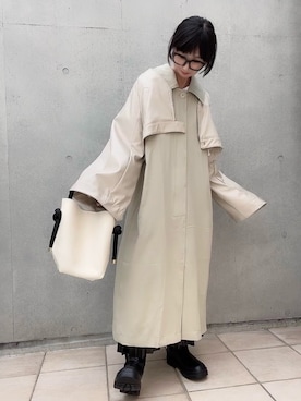 「zucca」｜「アイテム（ステンカラーコート）」を使った、なな☺︎さん（レディース・155cm）の夏コーディネート