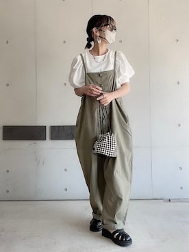 「antiqua」｜「アイテム（オールインワン・サロペット）」を使った、なな☺︎さん（レディース・155cm）の春コーディネート