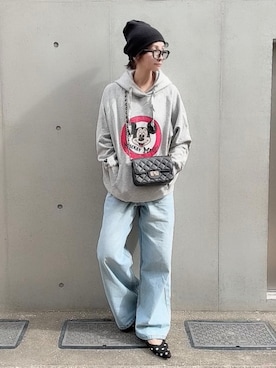 「アイテム（ニットキャップ/ビーニー）」を使った、なな☺︎さん（レディース・155cm）の秋コーディネート