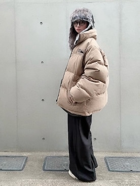 「アイテム（ダウンジャケット/コート）」を使った、なな☺︎さん（レディース・155cm）の秋コーディネート