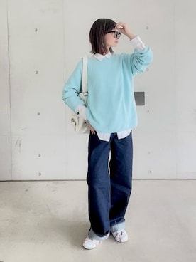 「SUPERGA（スペルガ）のアイテム」を使った、なな☺︎さん（レディース・155cm）の春コーディネート