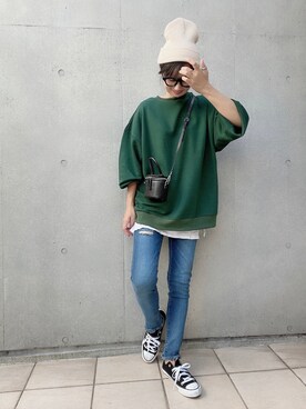 「Alite cloth（アリーテクロス）のアイテム」を使った、なな☺︎さん（レディース・155cm）の秋コーディネート
