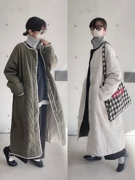 「copine」｜「アイテム（その他アウター）」を使った、なな☺︎さん（レディース・155cm）の冬コーディネート