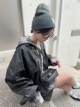 「アイテム（ブルゾン）」を使った、なな☺︎さん（レディース・155cm）の秋コーディネート