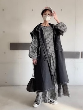 「春服デビュー宣言」｜「アイテム（モッズコート）」を使った、なな☺︎さん（レディース・155cm）の春コーディネート