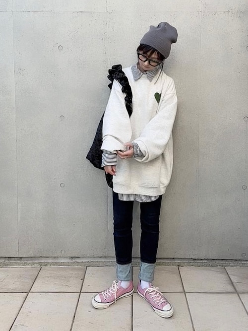 セール】【0】ハートモチーフ ワンポイントロゴ刺繍 ＆ サガラ刺繍