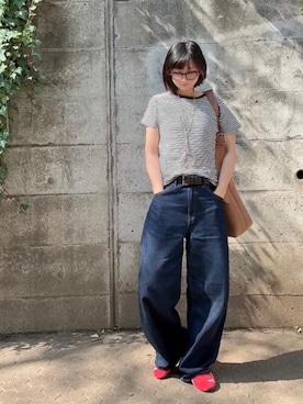 「PUMA（プーマ）のアイテム」を使った、なな☺︎さん（レディース・155cm）の春コーディネート