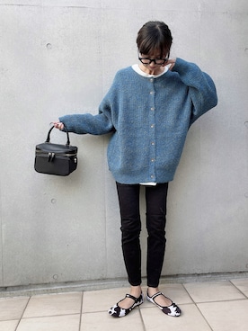 「tiptop（ティップトップ）の前後2wayニットカーディガン（カーディガン/ボレロ）」を使った、なな☺︎さん（レディース・155cm）の秋コーディネート