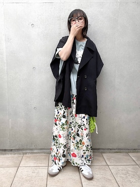 「EACH.（イーチ）のアイテム（トップス）」を使った、なな☺︎さん（レディース・155cm）の春コーディネート