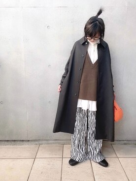 「MACKINTOSH PHILOSOPHY（ﾏｯｷﾝﾄｯｼｭ ﾌｨﾛｿﾌｨｰ）のアイテム（その他アウター）」を使った、なな☺︎さん（レディース・155cm）の冬コーディネート