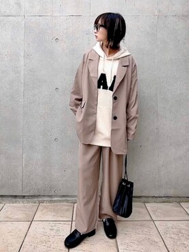 「SEVENDAYS=SUNDAY（セブンデイズサンデイ）のアイテム（パーカー）」を使った、なな☺︎さん（レディース・155cm）の春コーディネート